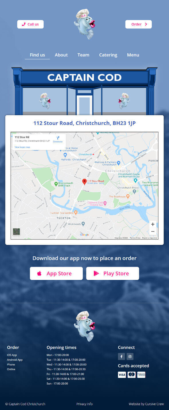 captaincodchristchurch.co.uk website screenshot